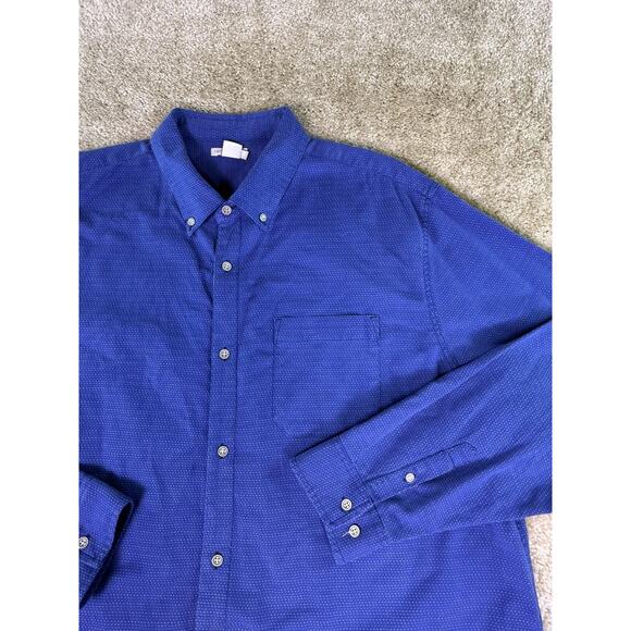 Carbon 2 Cobalt Shirt Mens XLT Blue Stripes Button Up Cotton Dress E378 - Picture 1 of 11